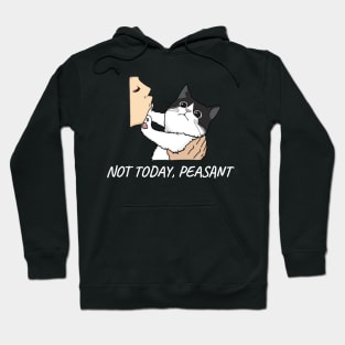 Funny Rude Black and White Cat, Not Today Peasant Hoodie